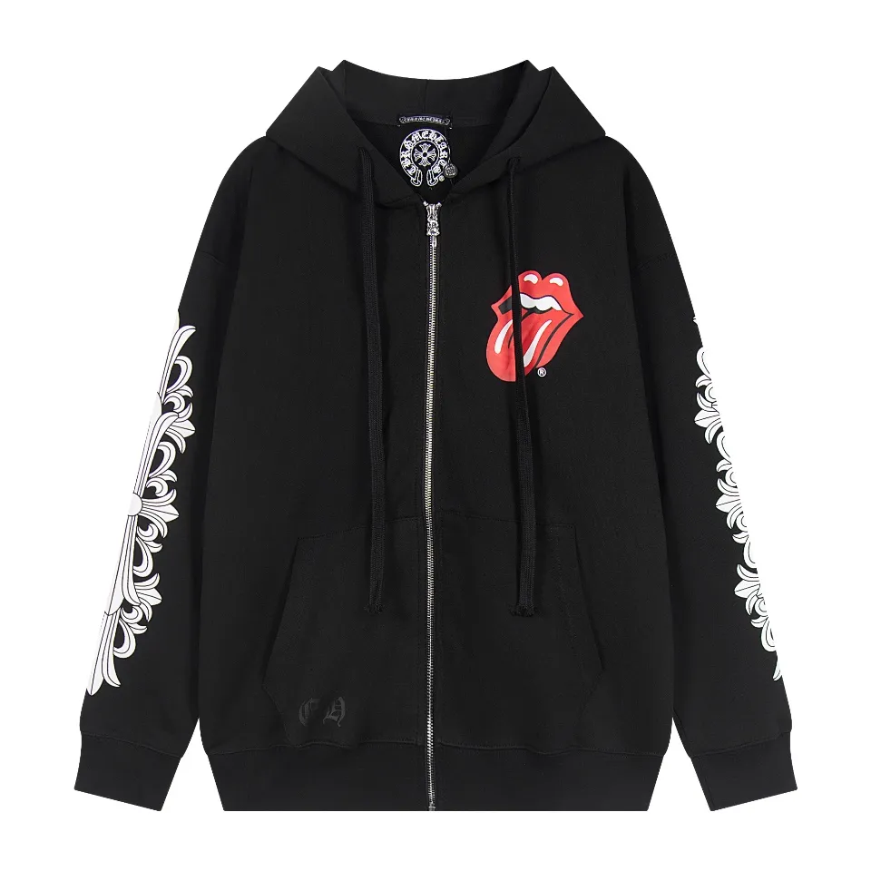 P290 Chrome Hearts Chrome Hearts Sanskrit Sword Zipper Cardigan Hooded Sweatshirt Size: S M L XL Color: Black